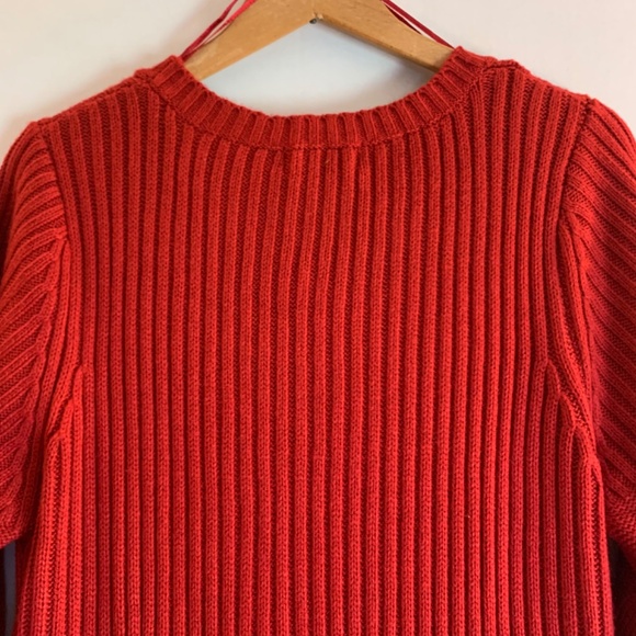 Cottagecore Sweater dress by, Pink Rose, size 1X long red cable knit - Picture 3 of 16